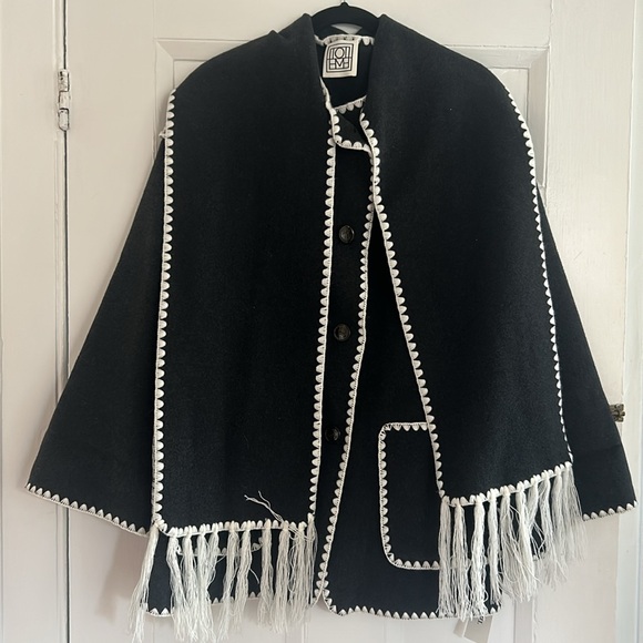 Toteme draped fringed wool blend jacket - Picture 5 of 7